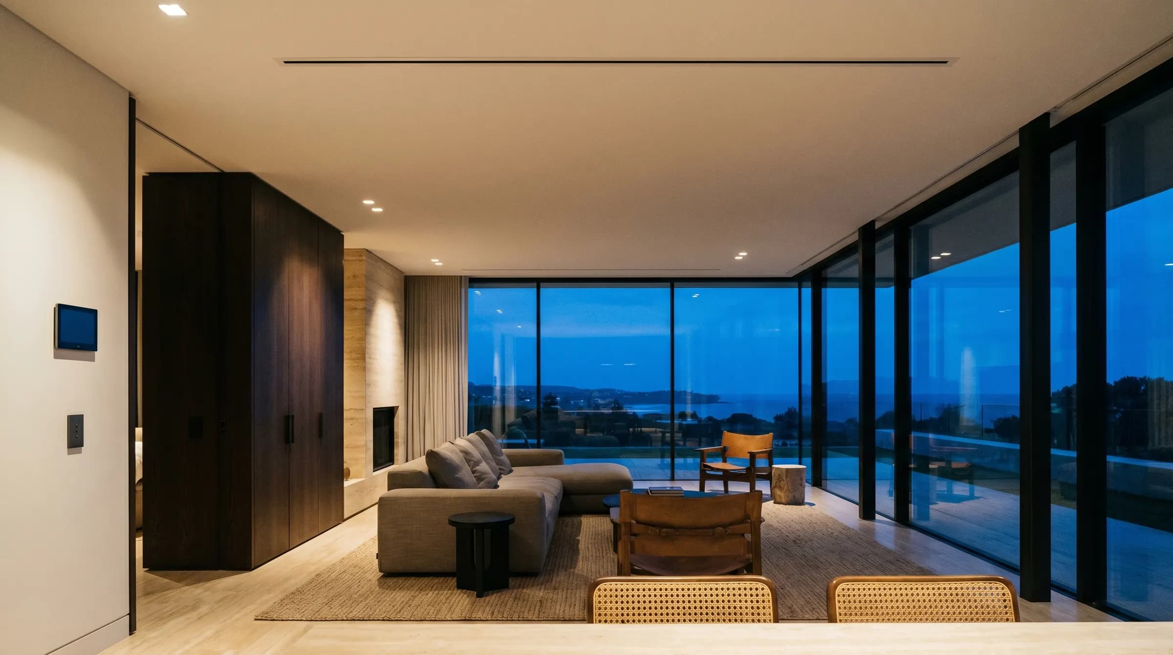 A timeless premium interior at dusk
