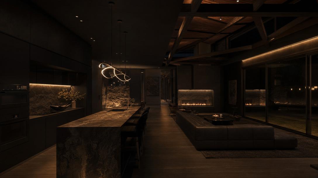 Architectural pendant lighting detail